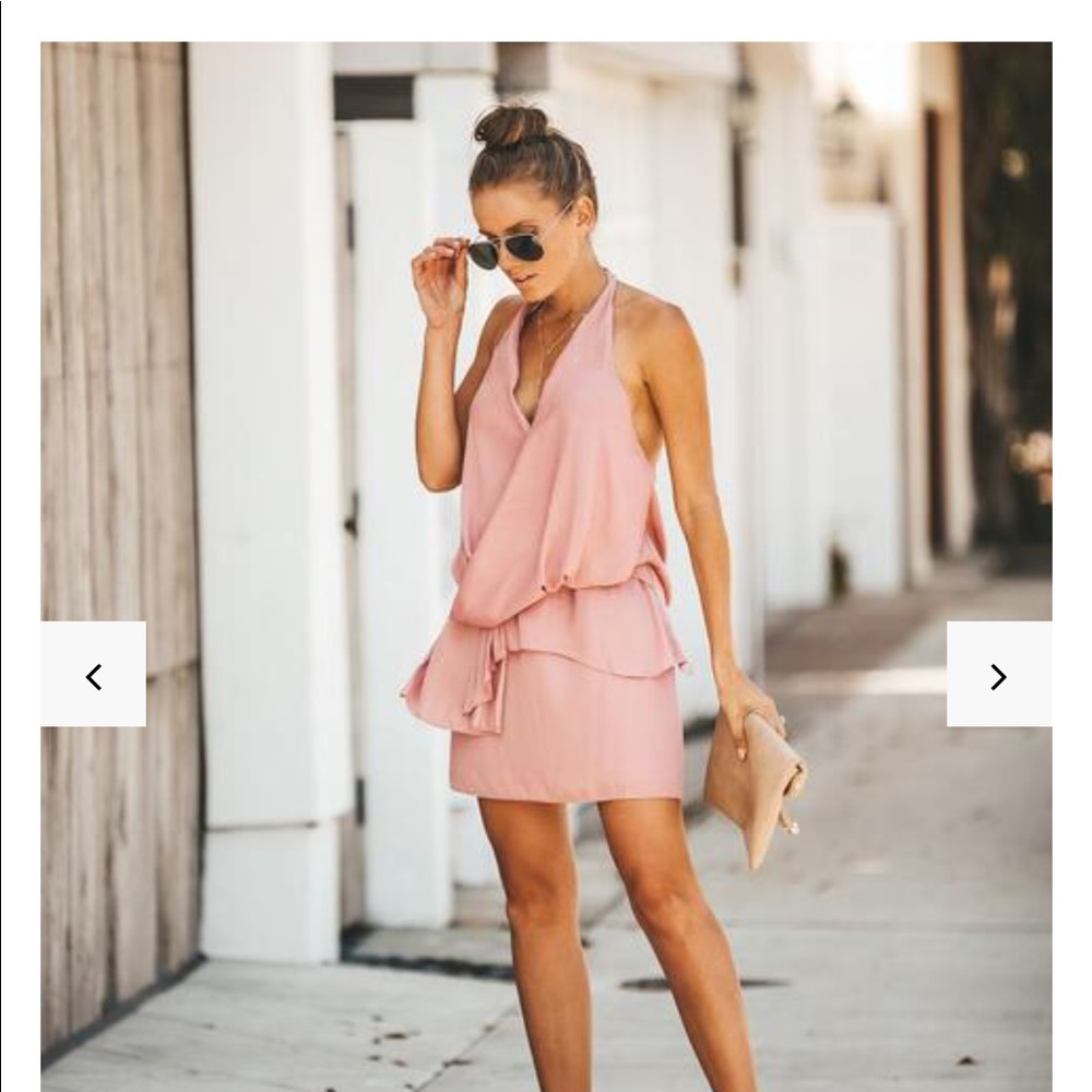 Satin Halter Drape Dress